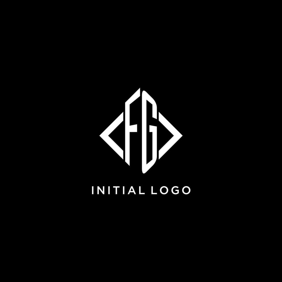 monogramme initial fg avec logo en forme de losange vecteur