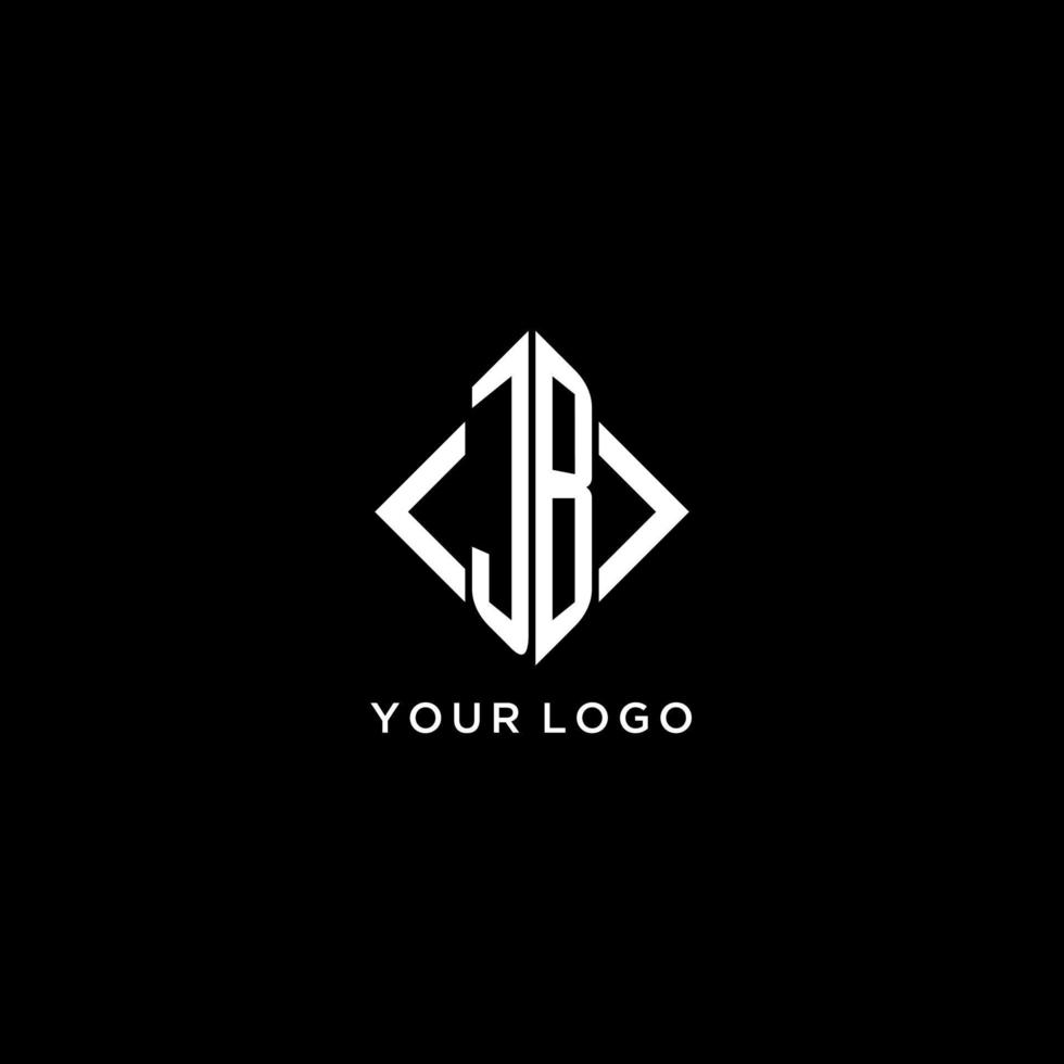 monogramme initial jb avec logo en forme de losange vecteur
