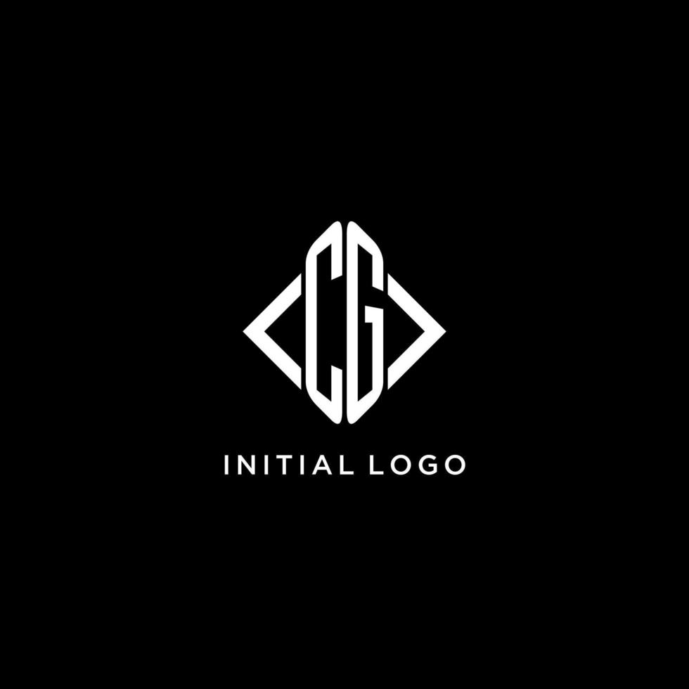 monogramme initial cg avec logo en forme de losange vecteur