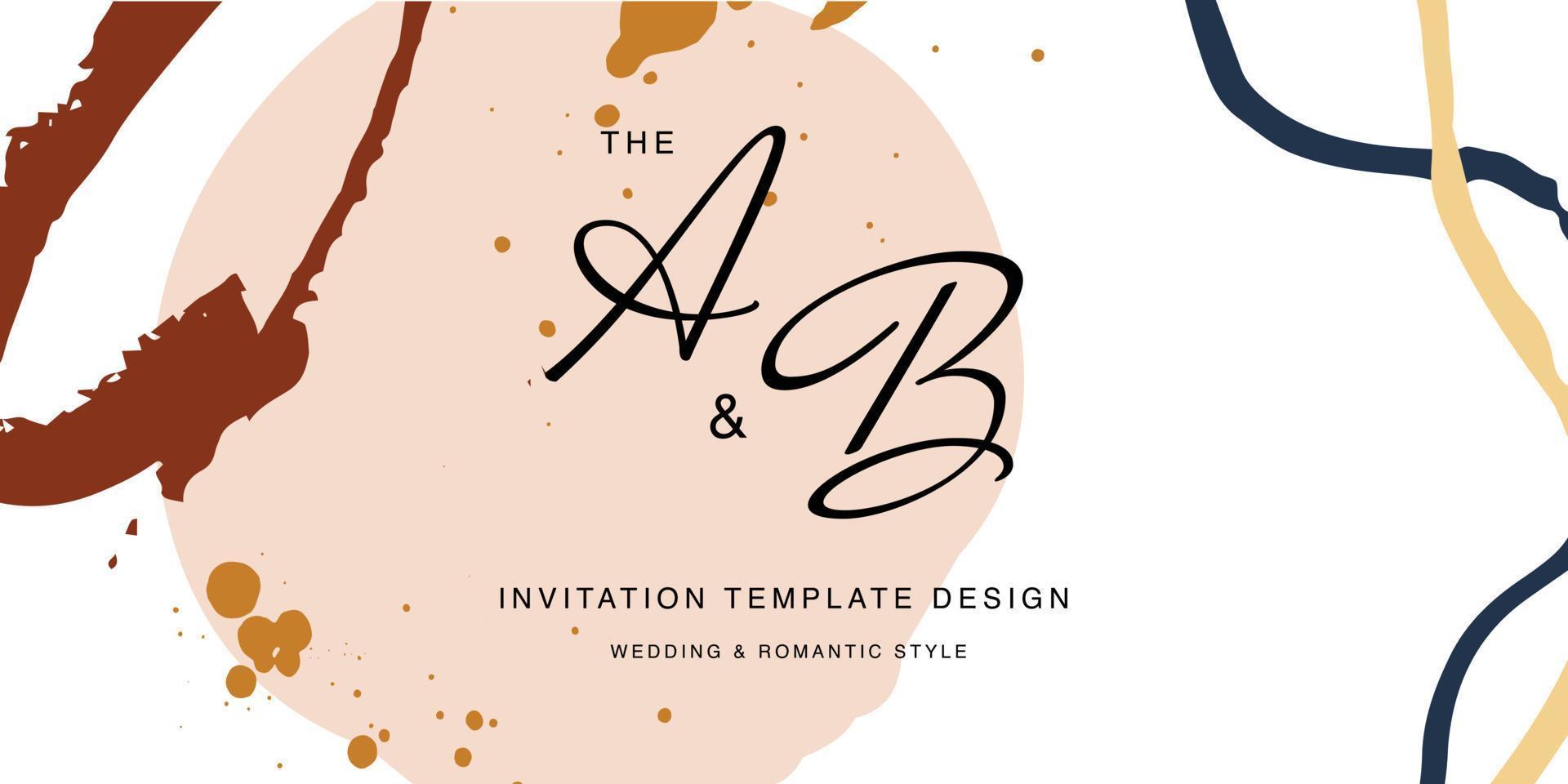 design minimaliste pour les modèles de cartes d'invitation de mariage. arrière-plans de coups de pinceau simples dans des thèmes vintage pour cartes de voeux. design graphique haut de gamme et élégant vecteur