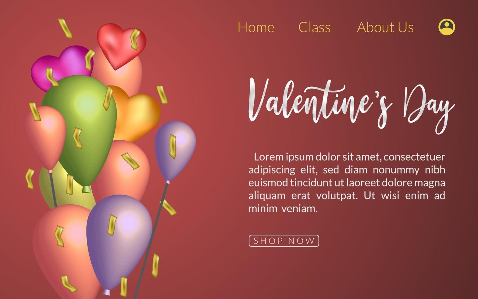 ballons amour coeur cadeau de voeux réaliste, modèle d'illustration pour la promotion de votre entreprise vecteur