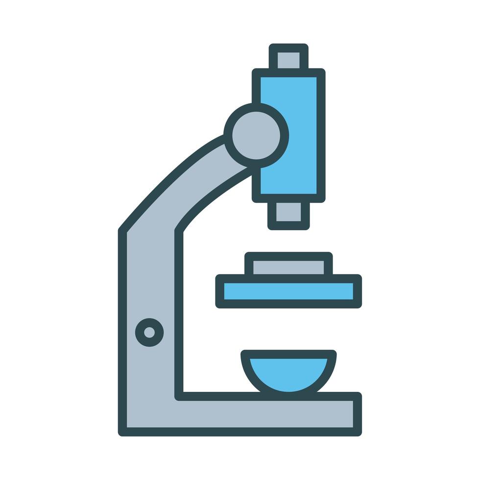 icône de style de remplissage de laboratoire microscope vecteur