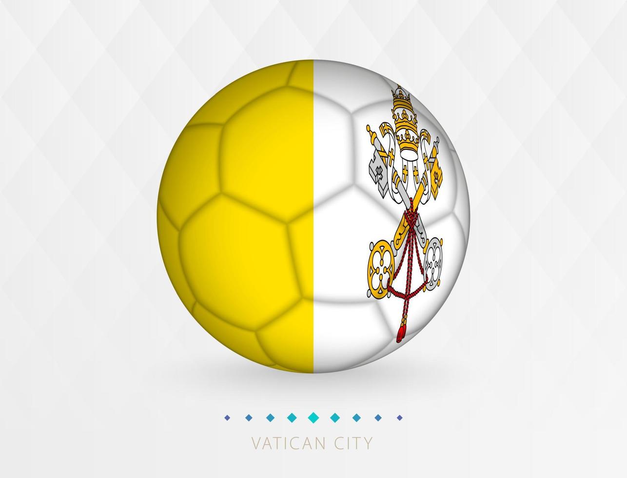 ballon de football avec motif drapeau de la cité du vatican, ballon de football avec drapeau de l'équipe nationale de la cité du vatican. vecteur