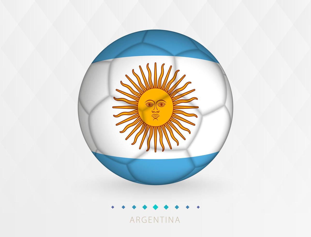 ballon de football avec motif drapeau argentin, ballon de football avec drapeau de l'équipe nationale argentine. vecteur