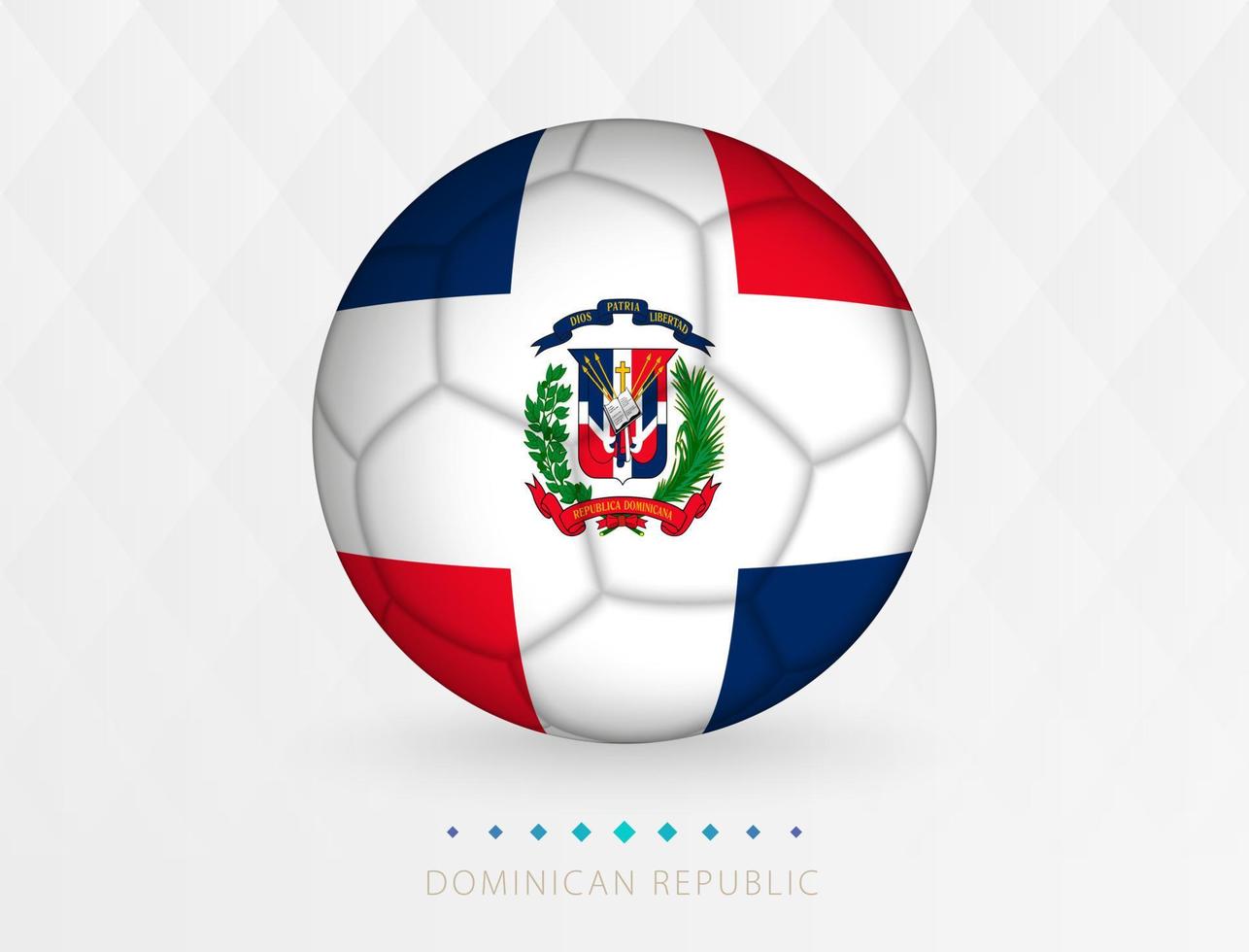 ballon de football avec motif drapeau de la république dominicaine, ballon de football avec drapeau de l'équipe nationale de la république dominicaine. vecteur