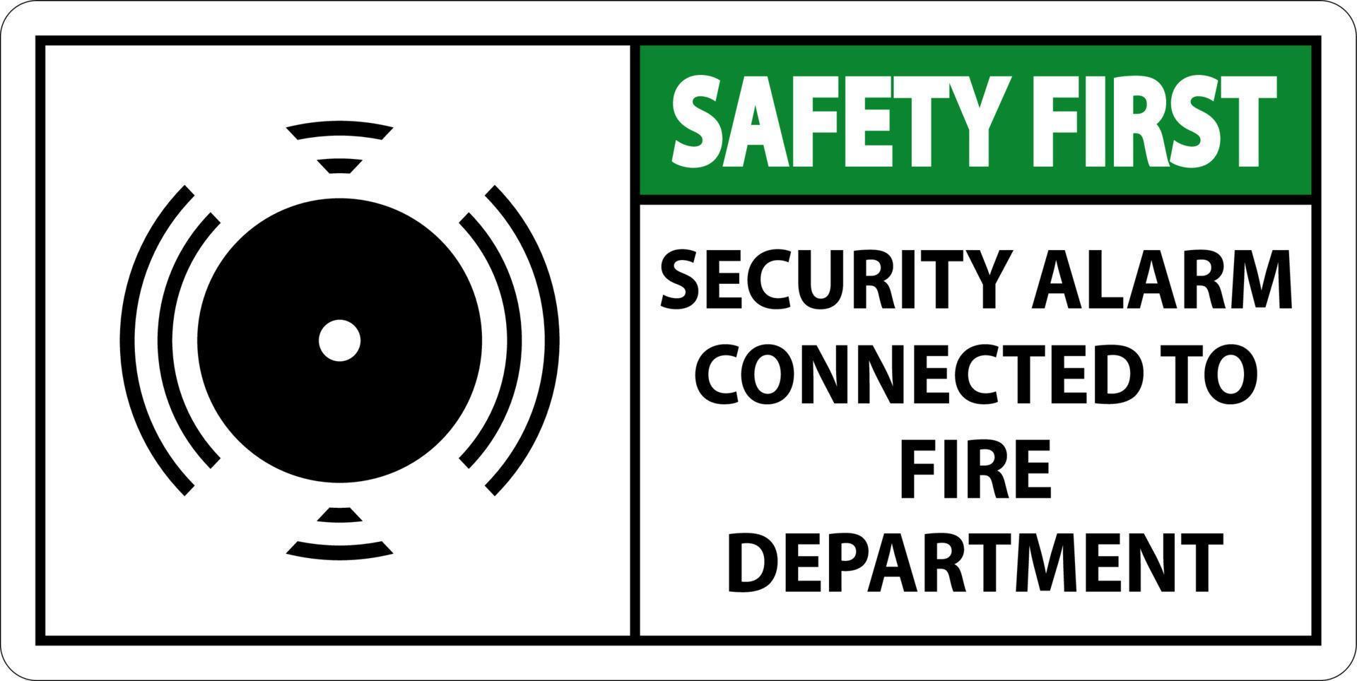 signe d'alarme de sécurité alarme de sécurité reliée au service d'incendie vecteur