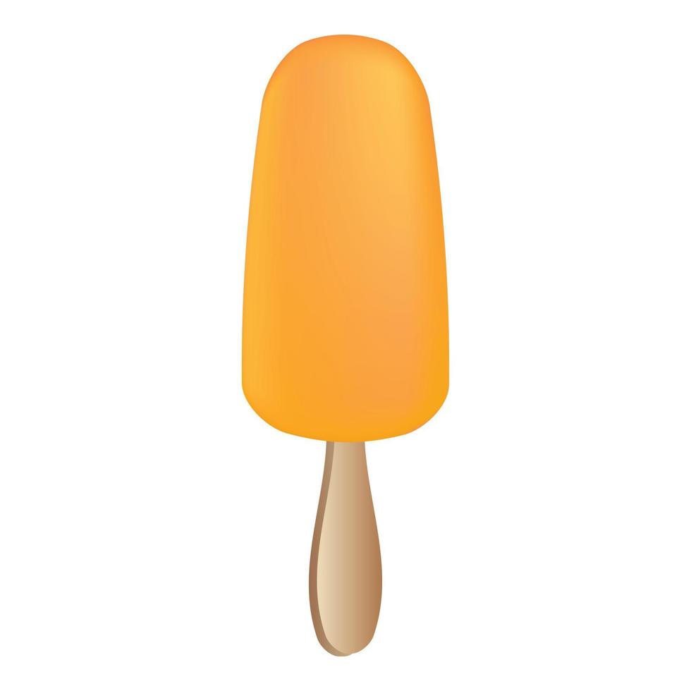 icône de popsicle orange, style cartoon vecteur