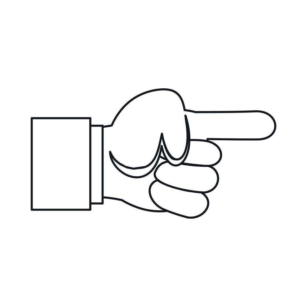 icône de geste de la main pointant, style de contour vecteur
