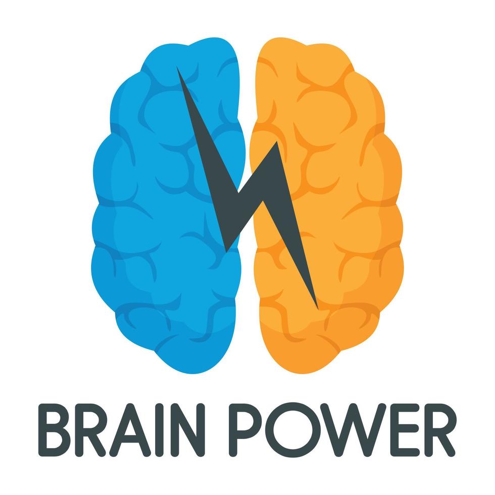 logo de puissance cérébrale légère, style plat vecteur