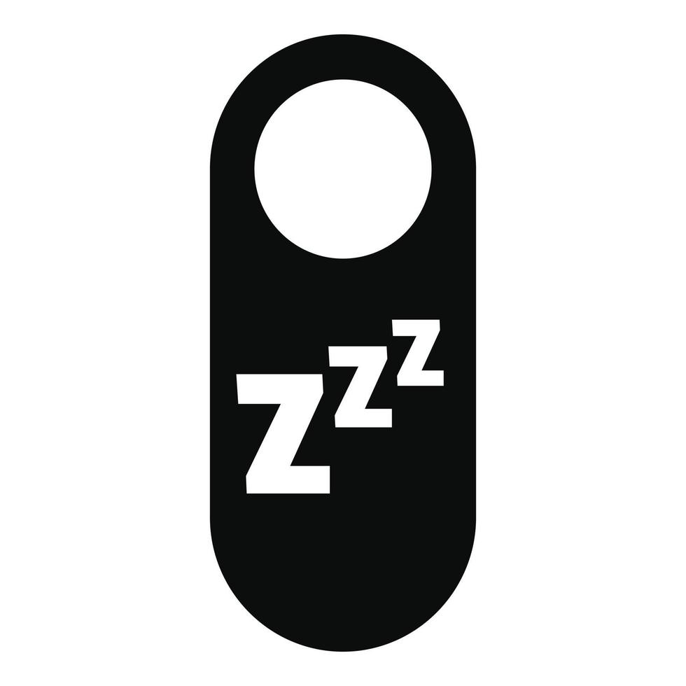 icône d'étiquette de porte de sommeil, style simple vecteur