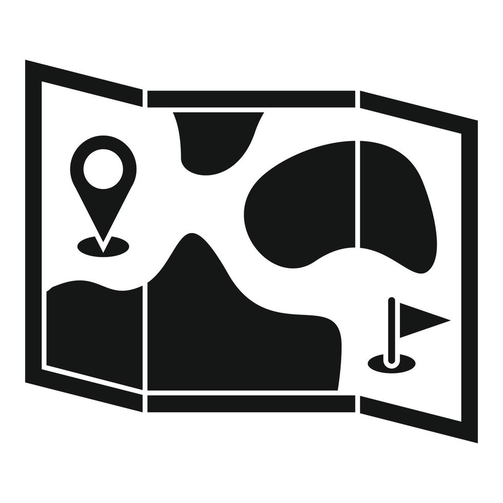 icône de carte de terrain de golf, style simple vecteur