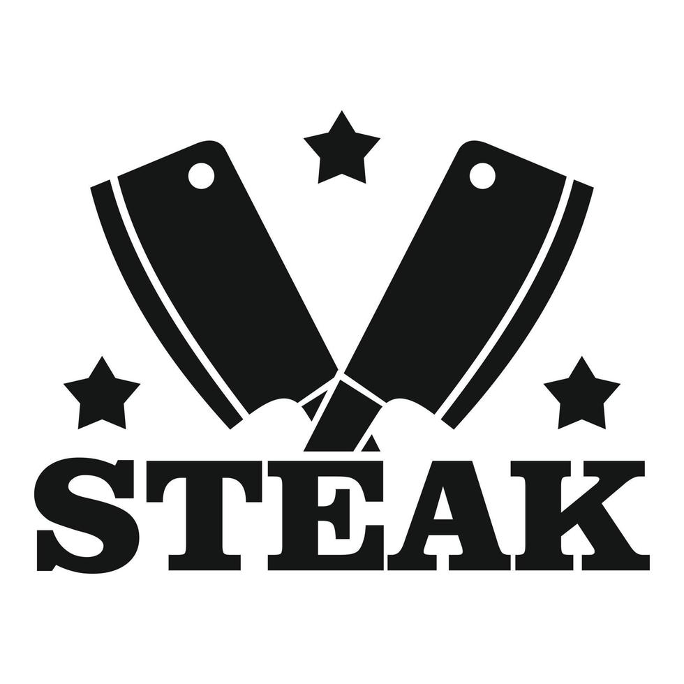 logo de couteau à steak, style simple vecteur