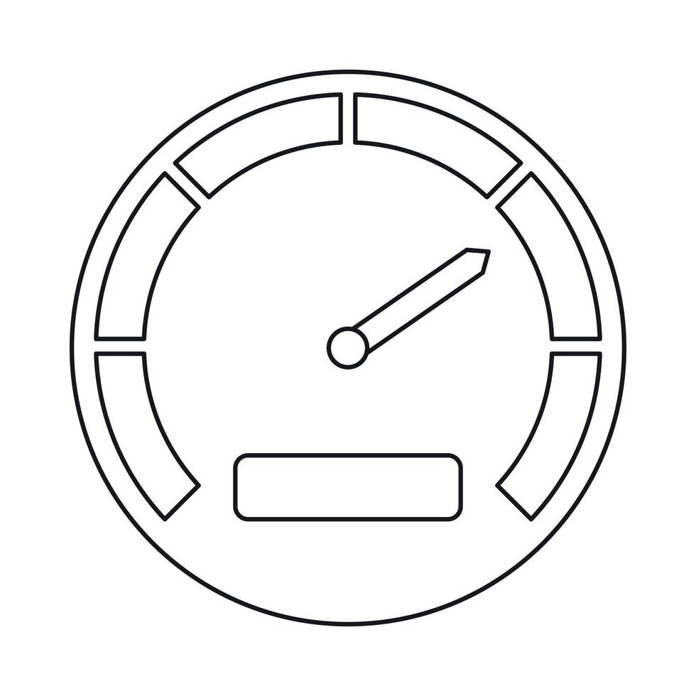 icône de compteur de vitesse, style de contour vecteur