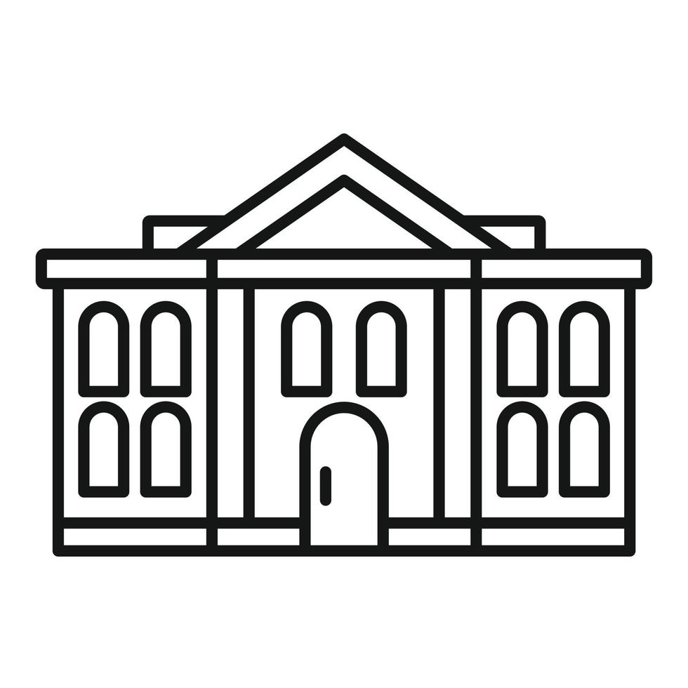 icône du palais de justice administratif, style de contour vecteur