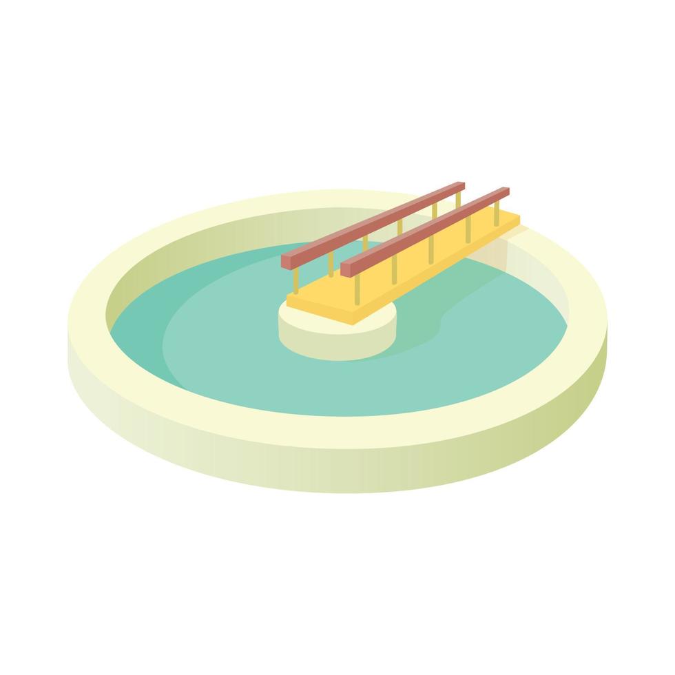 icône de piscine ronde, style cartoon vecteur