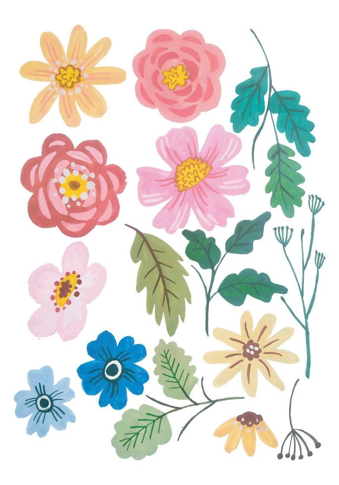 aquarelle fleur élément clipart vecteur