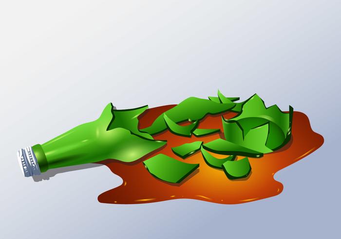 Bouteille en verre brisé vecteur