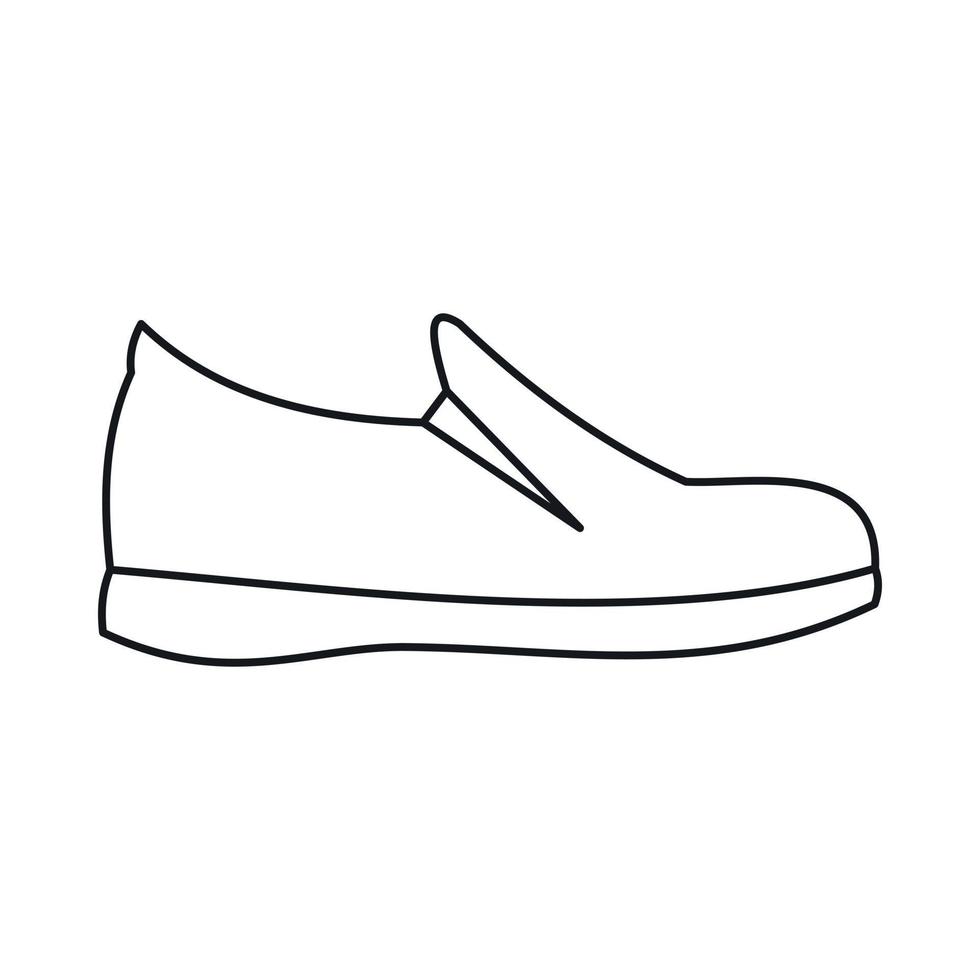 icône de chaussures, style de contour vecteur