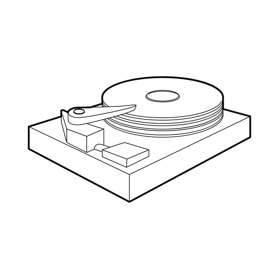 icône de disque dur dans le style de contour vecteur