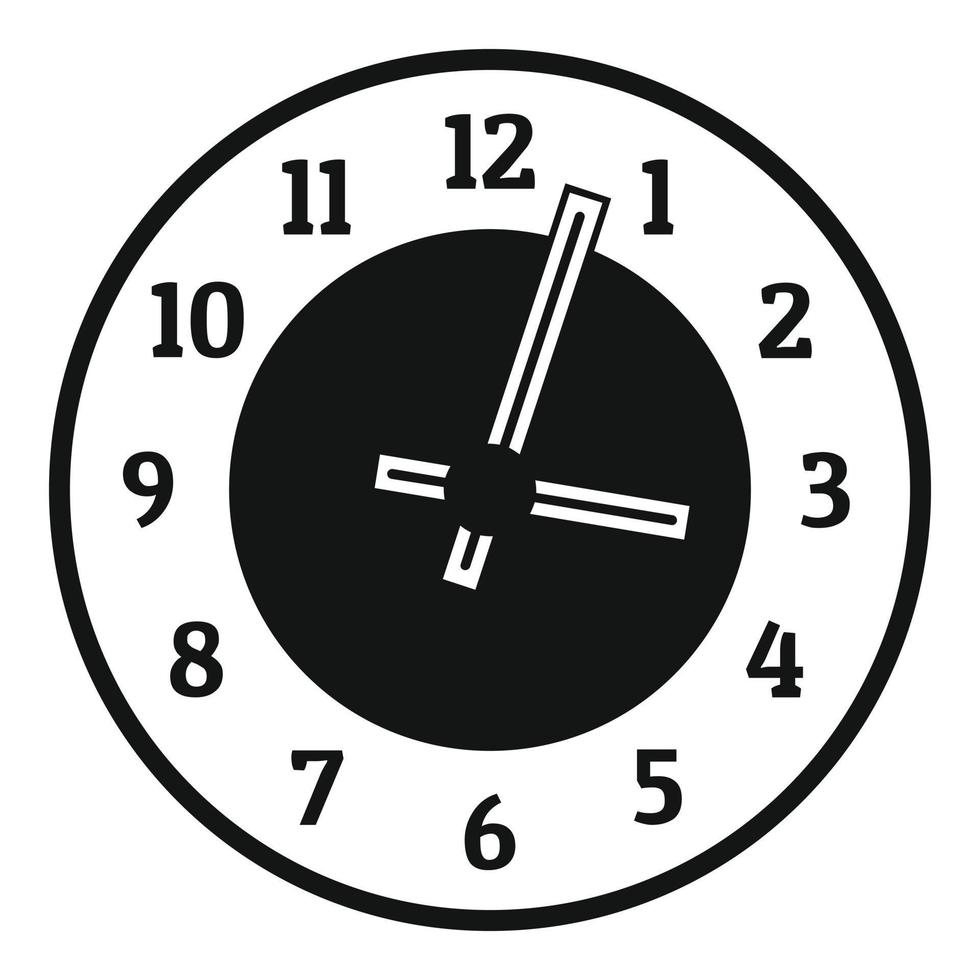 icône de concept d'horloge, style noir simple vecteur