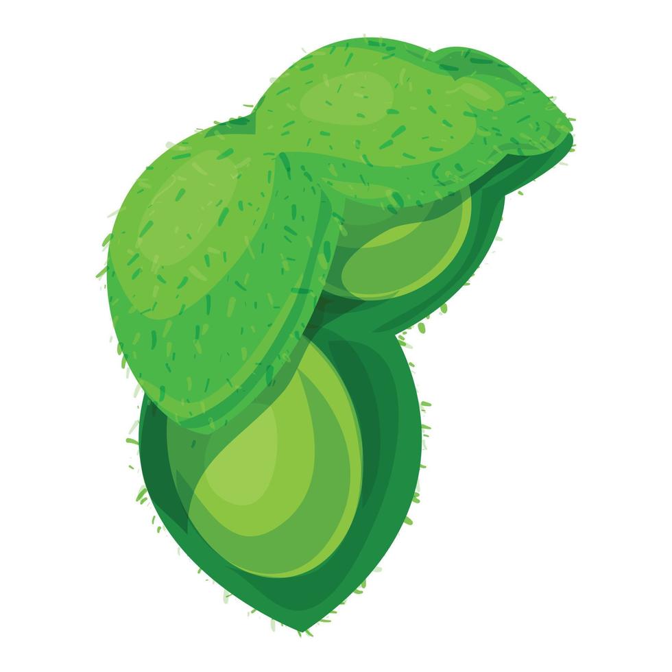 icône de soja vert, style cartoon vecteur