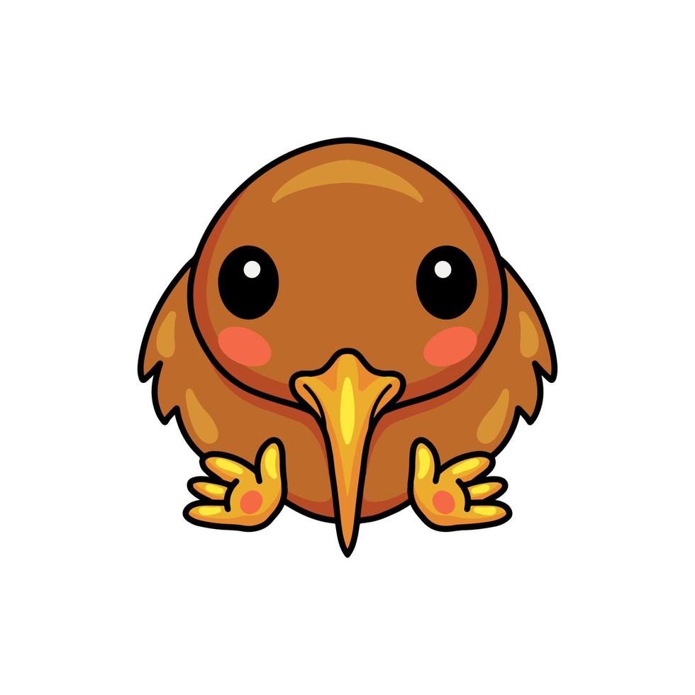 dessin animé mignon petit oiseau kiwi vecteur