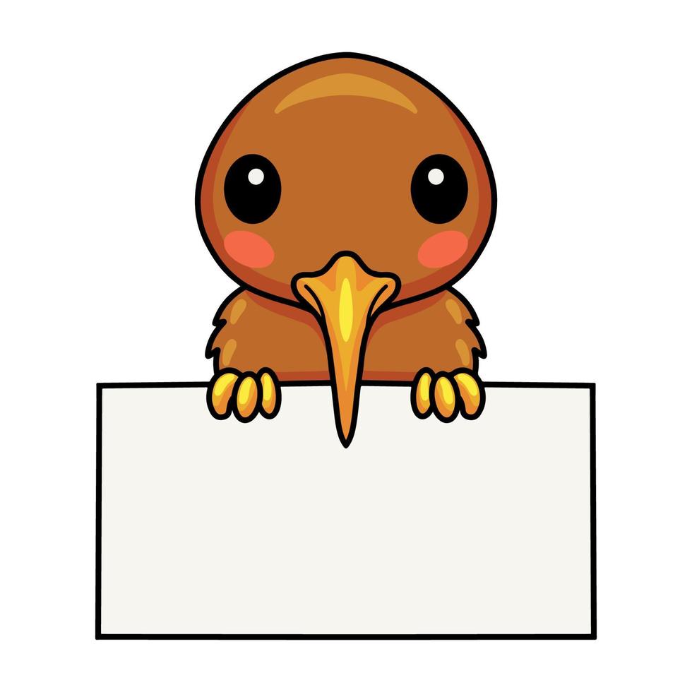 dessin animé mignon petit oiseau kiwi avec signe vierge vecteur
