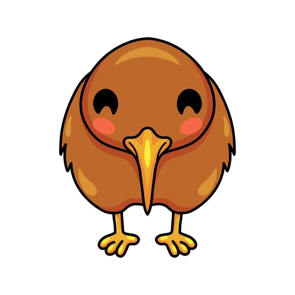 dessin animé mignon petit oiseau kiwi vecteur