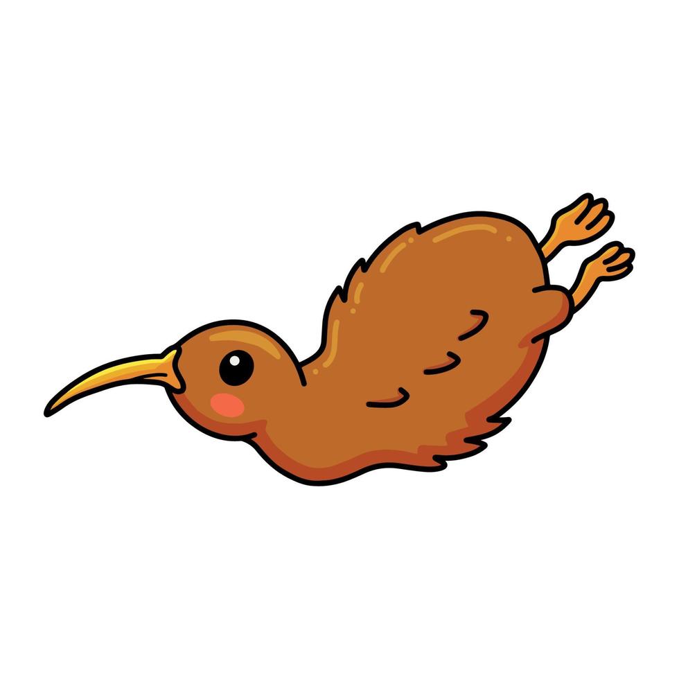 dessin animé mignon petit oiseau kiwi vecteur