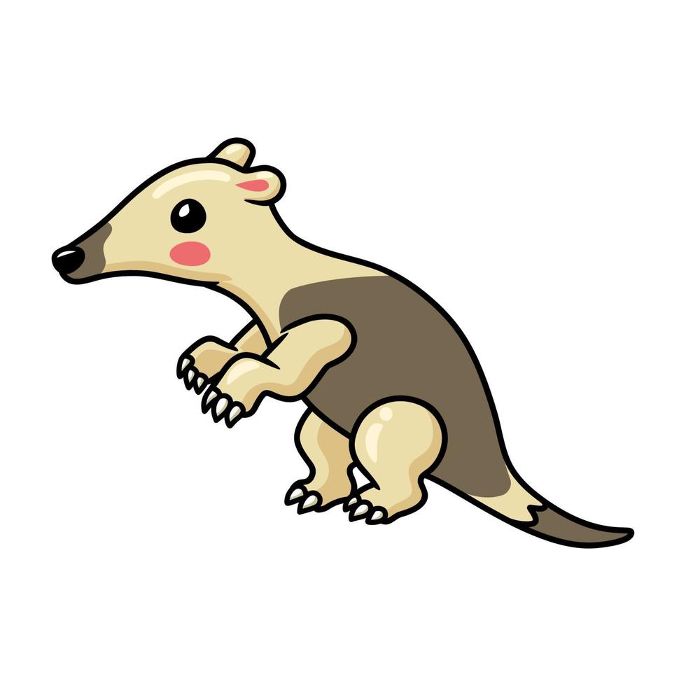 mignon petit personnage de dessin animé tamandua vecteur