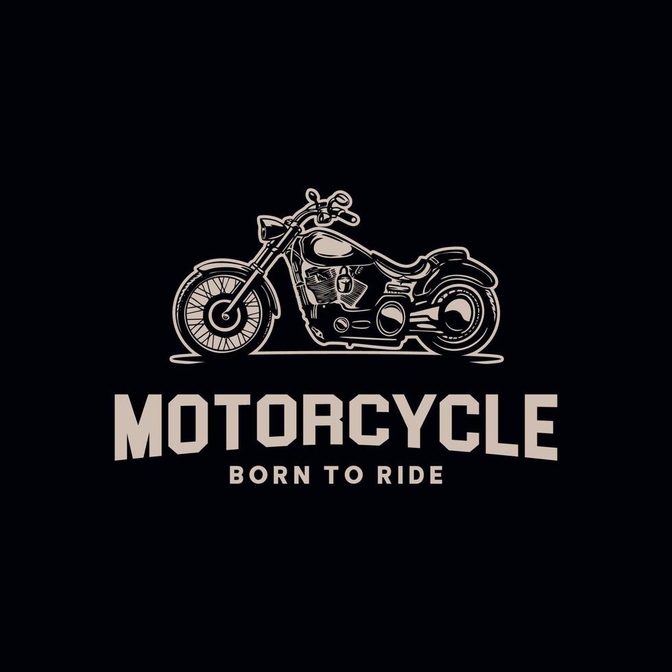 moto ancien avec aile logo concept dans noir et blanc couleurs