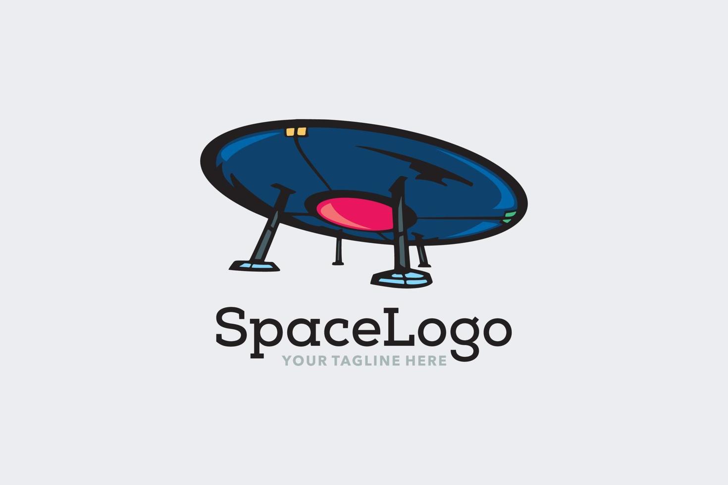 modèle de conception de logo de vaisseau spatial vecteur