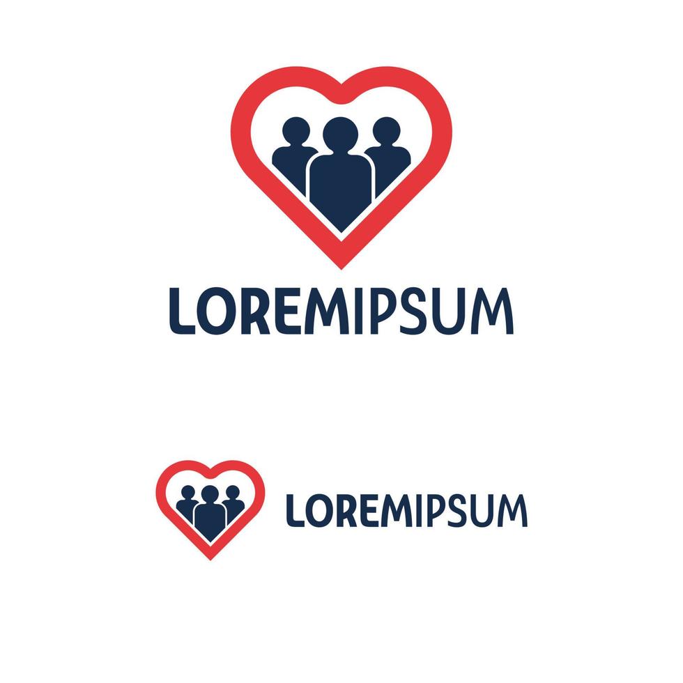 modèle de conception de logo de communauté d'amour vecteur