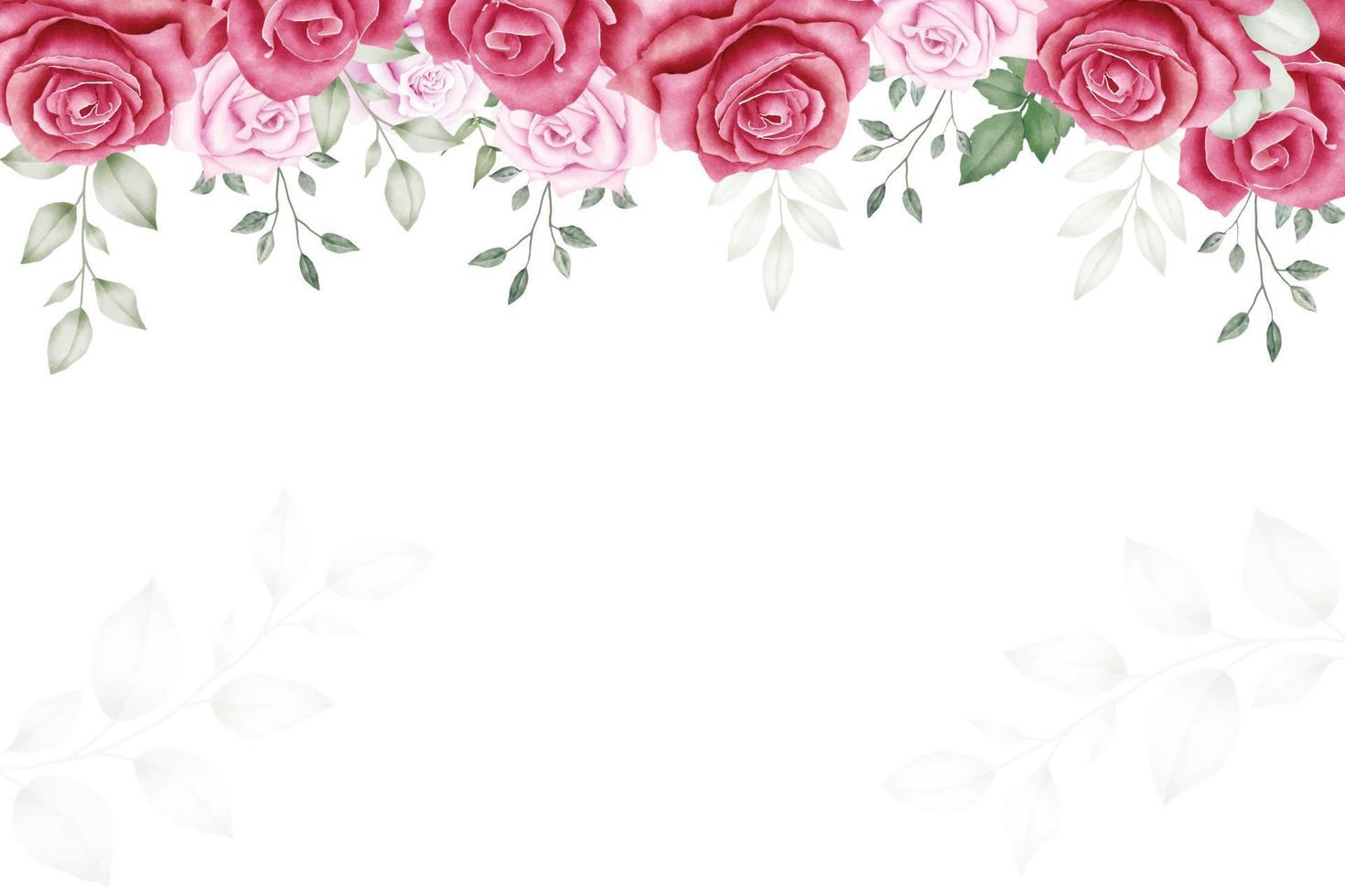 aquarelle de fond de roses florales élégantes vecteur