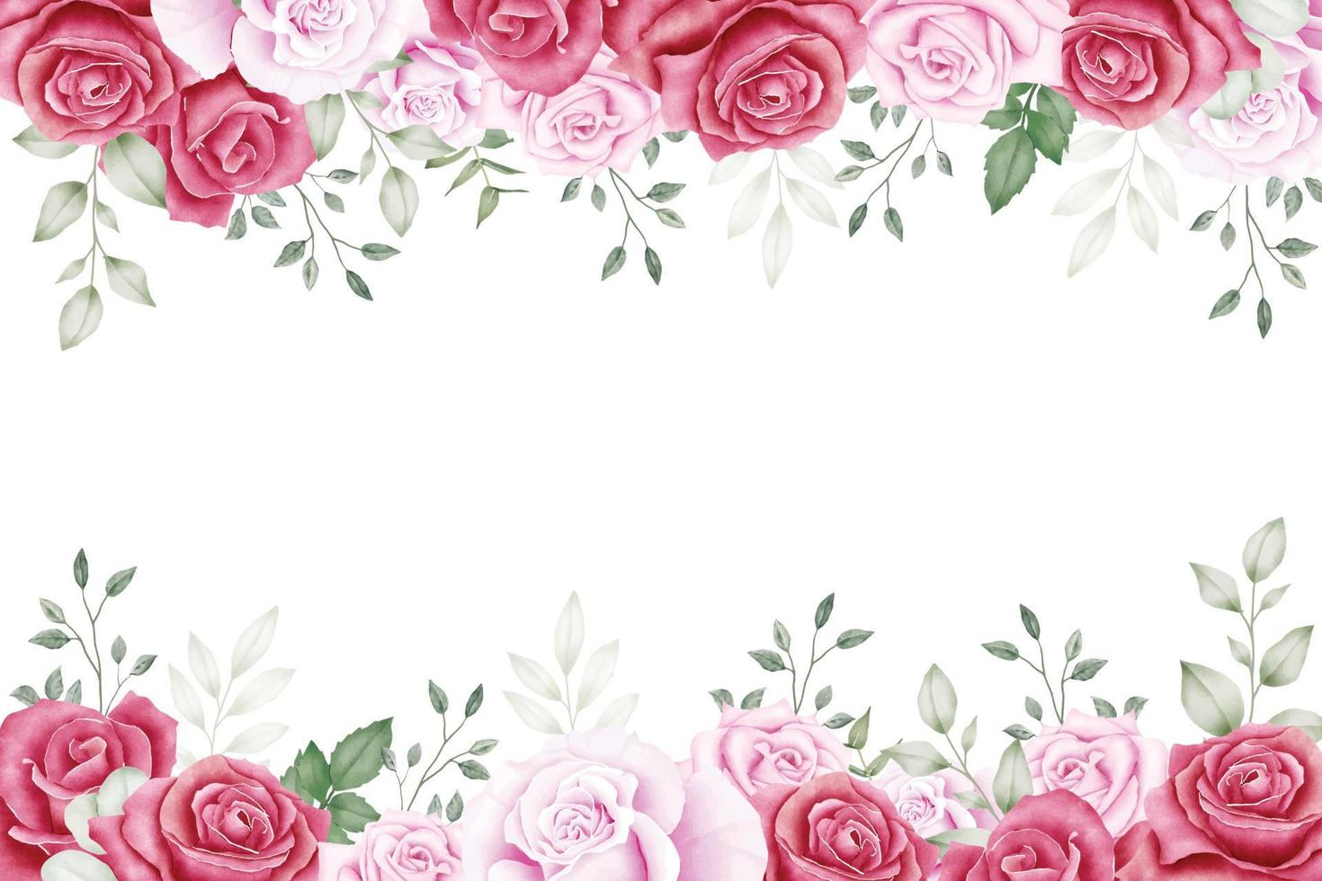 aquarelle de fond de roses florales élégantes vecteur
