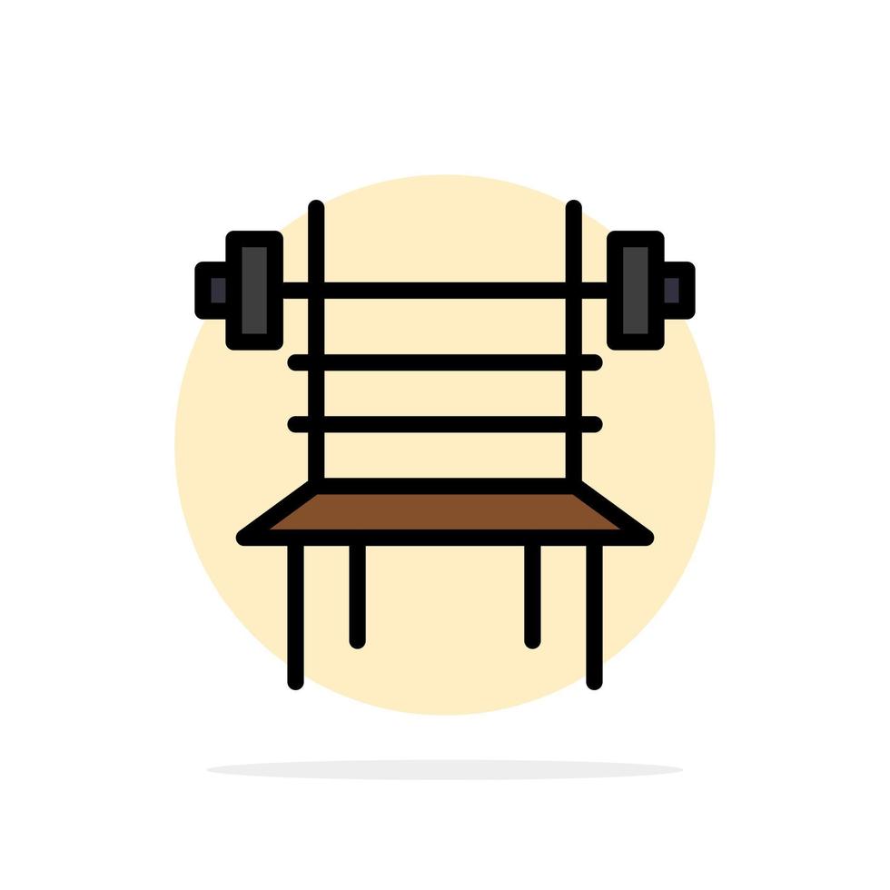 équilibre haltère fitness gym machine abstrait cercle fond plat couleur icône vecteur