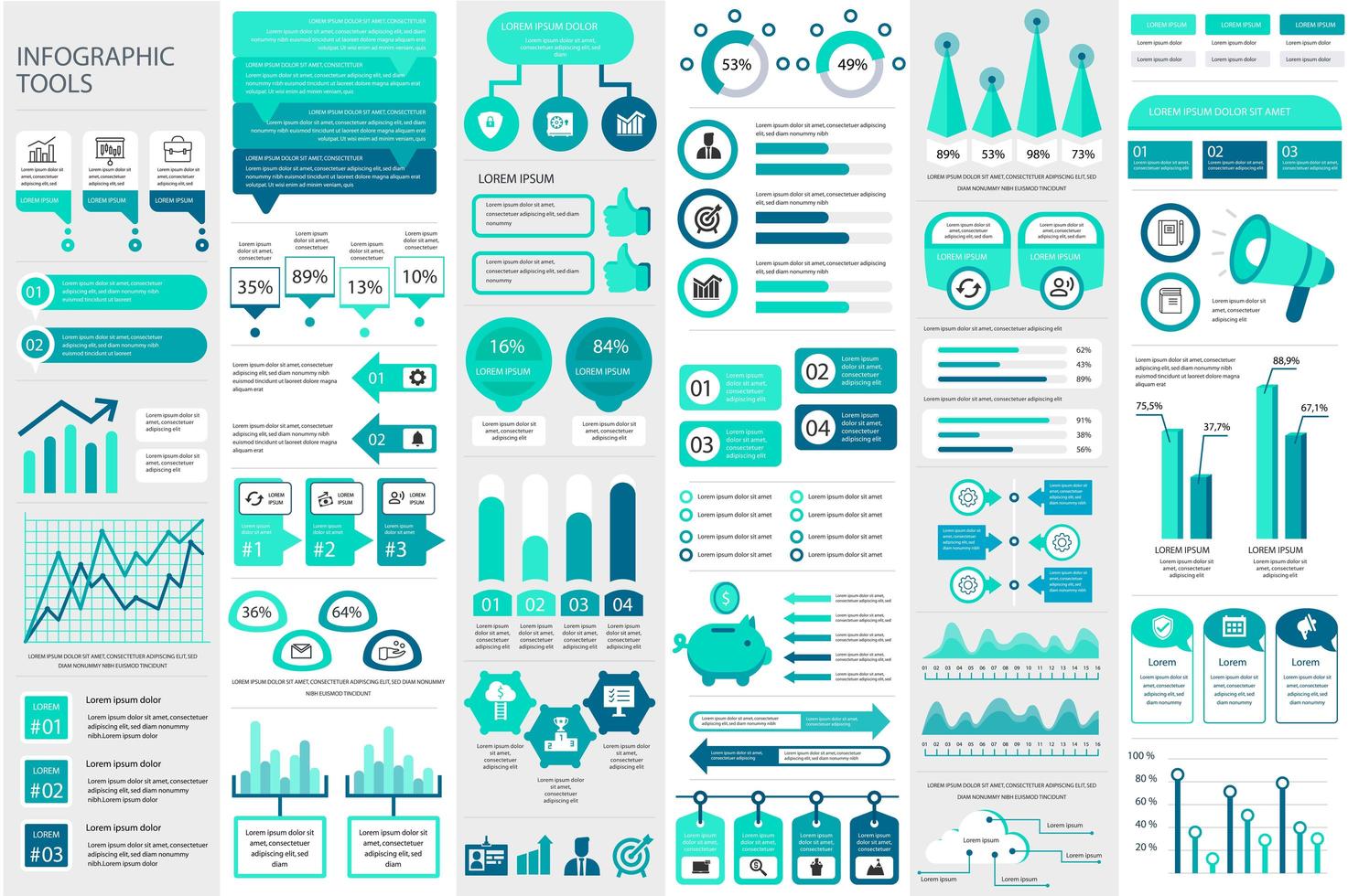 modèle d'éléments infographiques de bundle vecteur