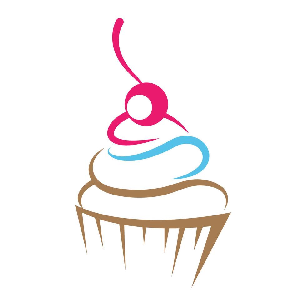 création de logo icône gâteau vecteur