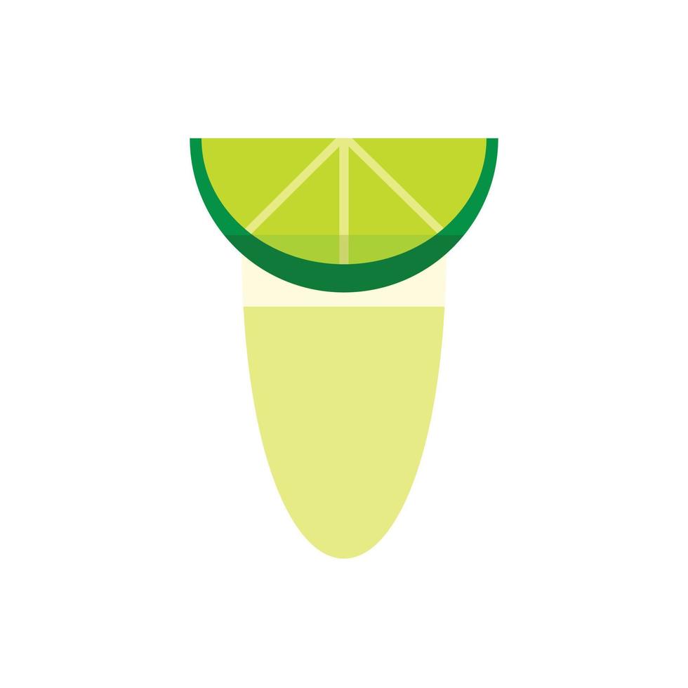 icône de verre de tequila, style plat vecteur