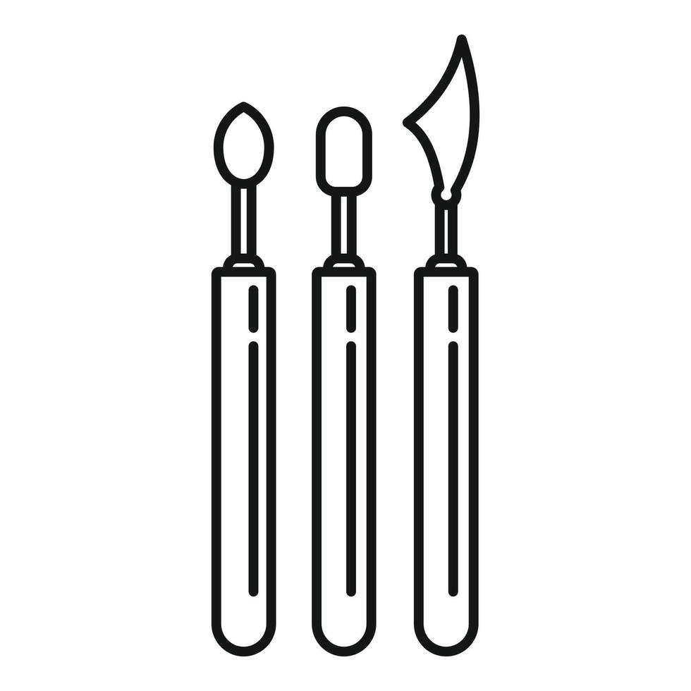 icône d'outils de manucure, style de contour vecteur