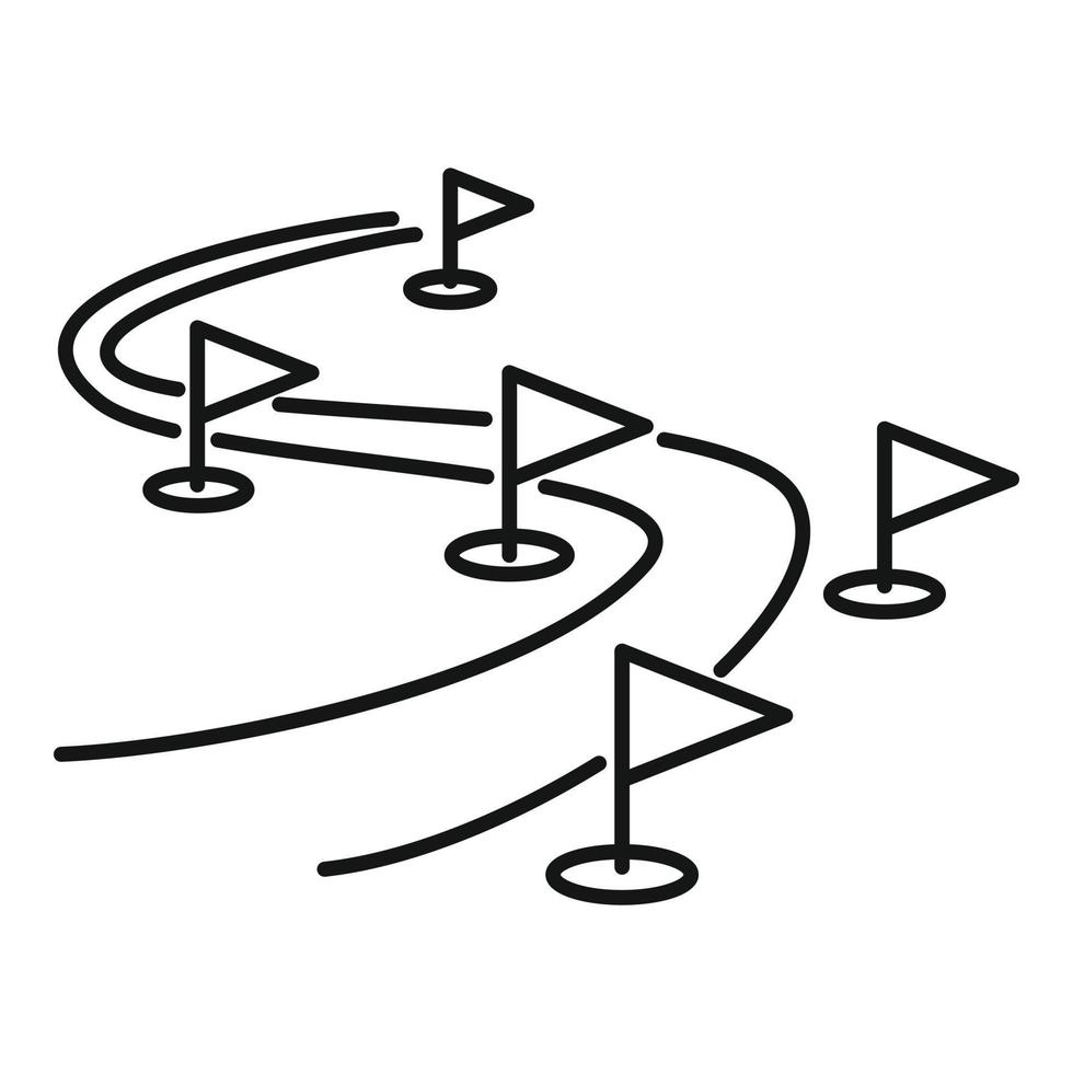 icône de piste de biathlon, style de contour vecteur