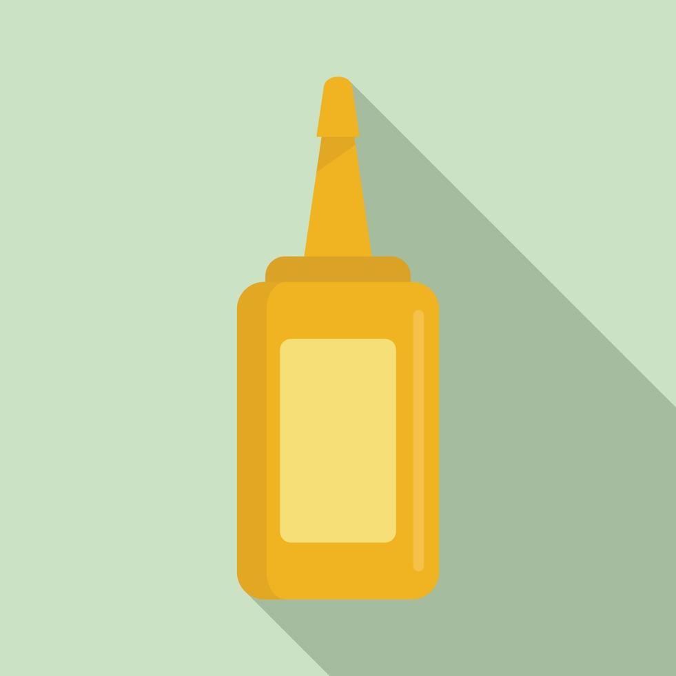 icône de bouteille de moutarde, style plat vecteur