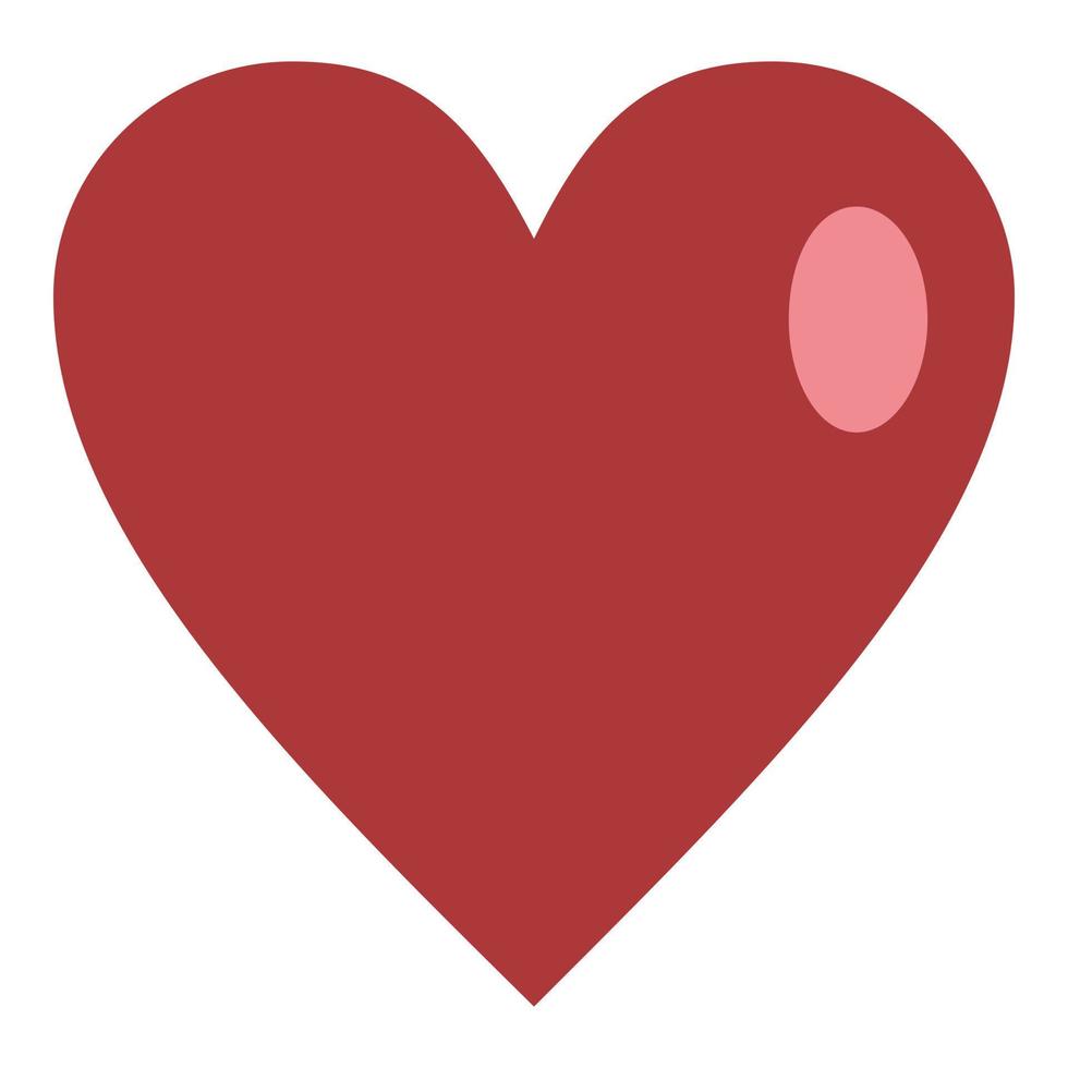 icône de coeur de vacances rouge, style plat vecteur