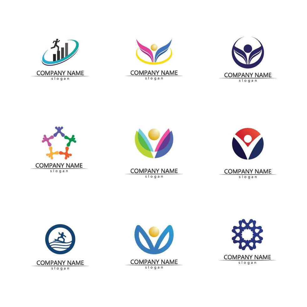 icône de personnes groupe de travail conception d'illustration de logo vectoriel