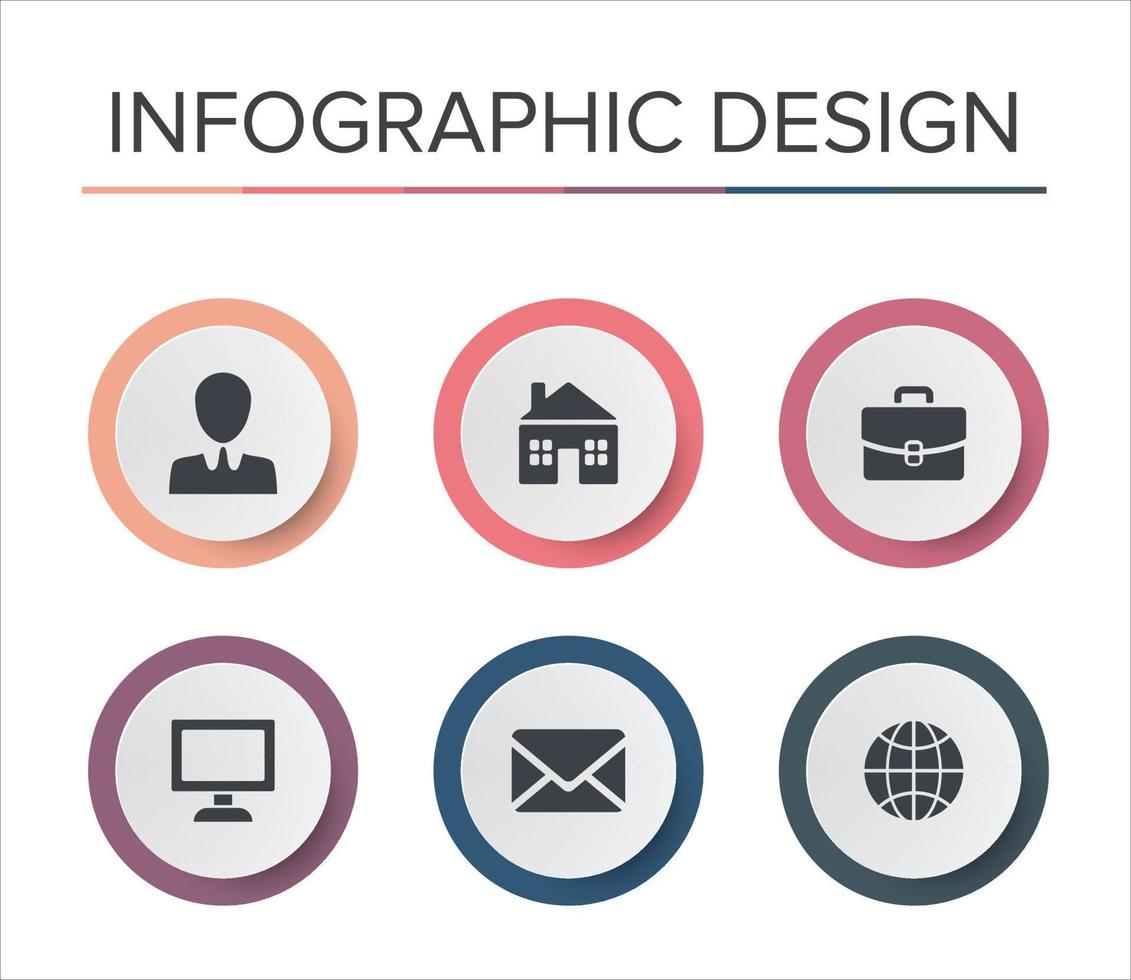 élément infographique set design idées présentation élégante couleur plate vecteur