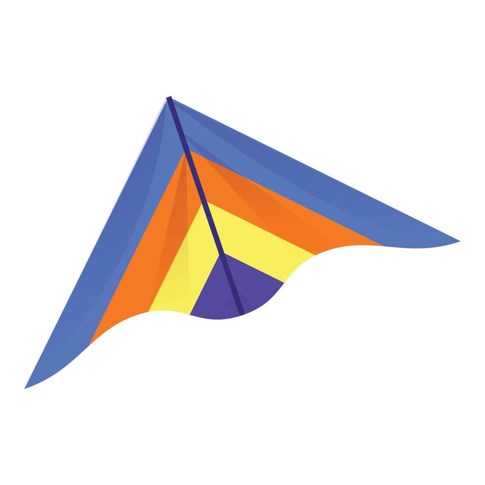 icône de cerf-volant coloré, style cartoon vecteur