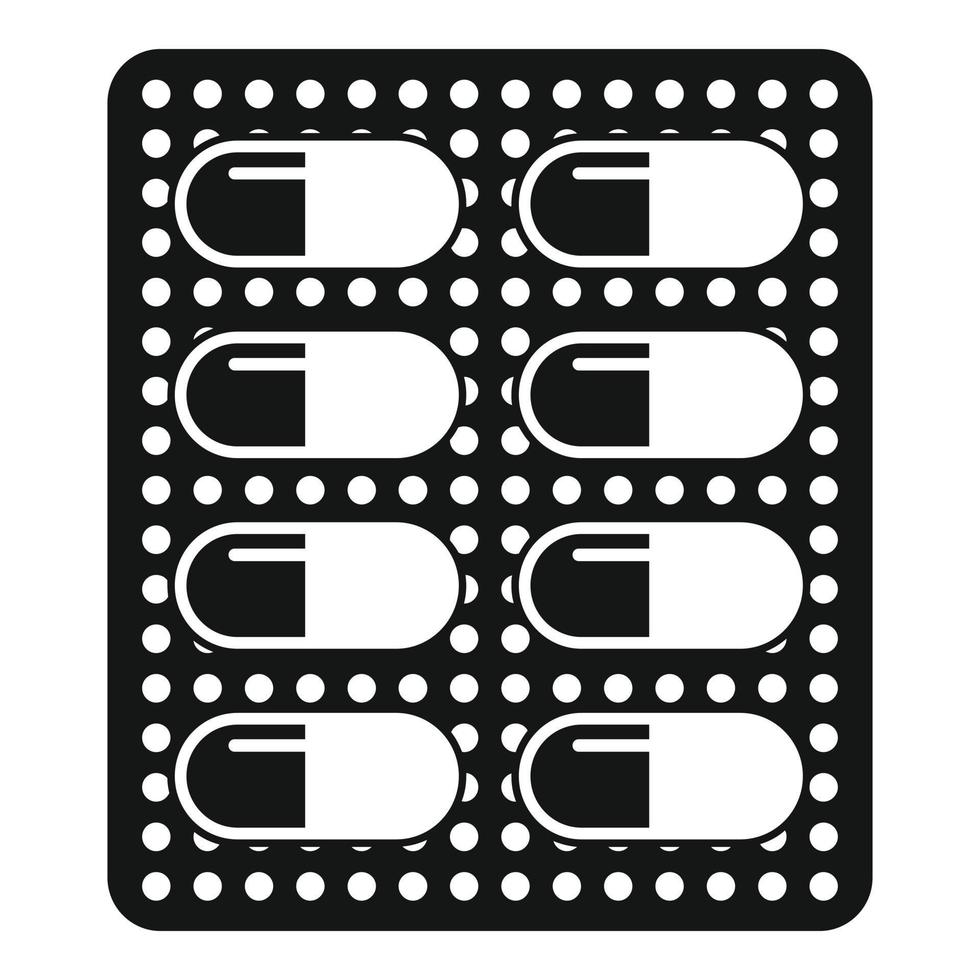 icône de pack de dose d'antibiotique, style simple vecteur