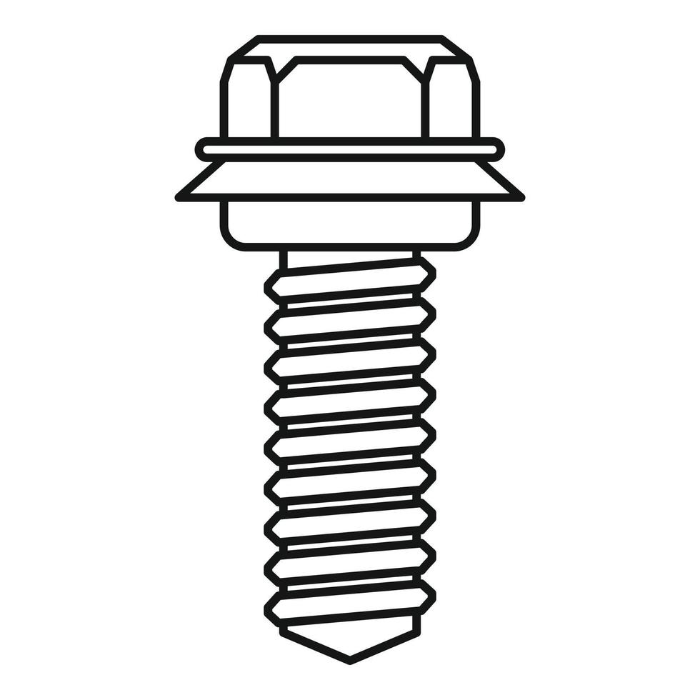 icône de boulon de vis de meubles, style de contour vecteur