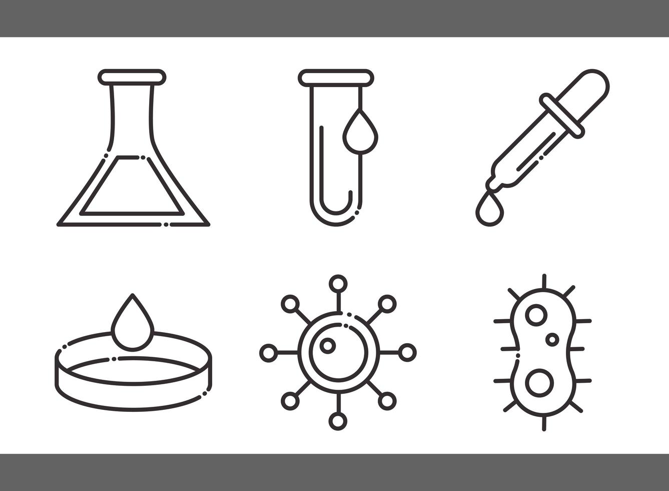 jeu d'icônes de biologie, chimie et science vecteur