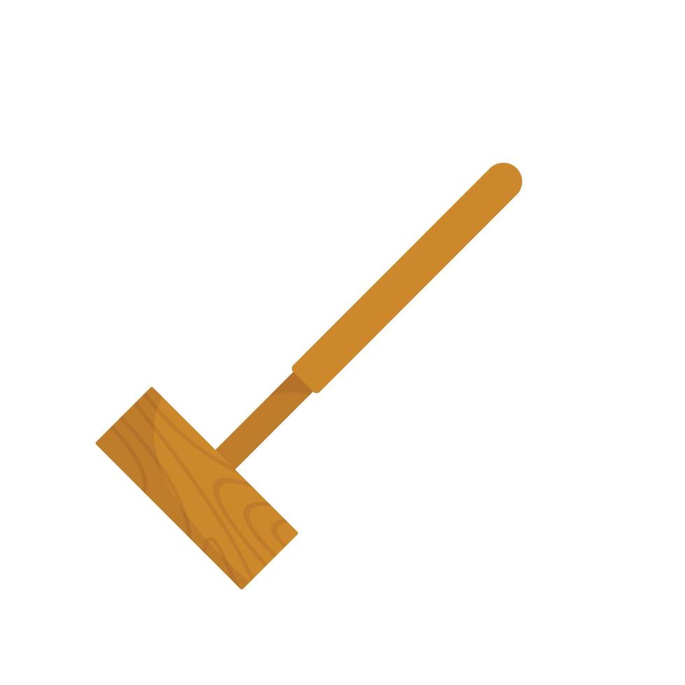 icône de maillet de croquet, style plat vecteur